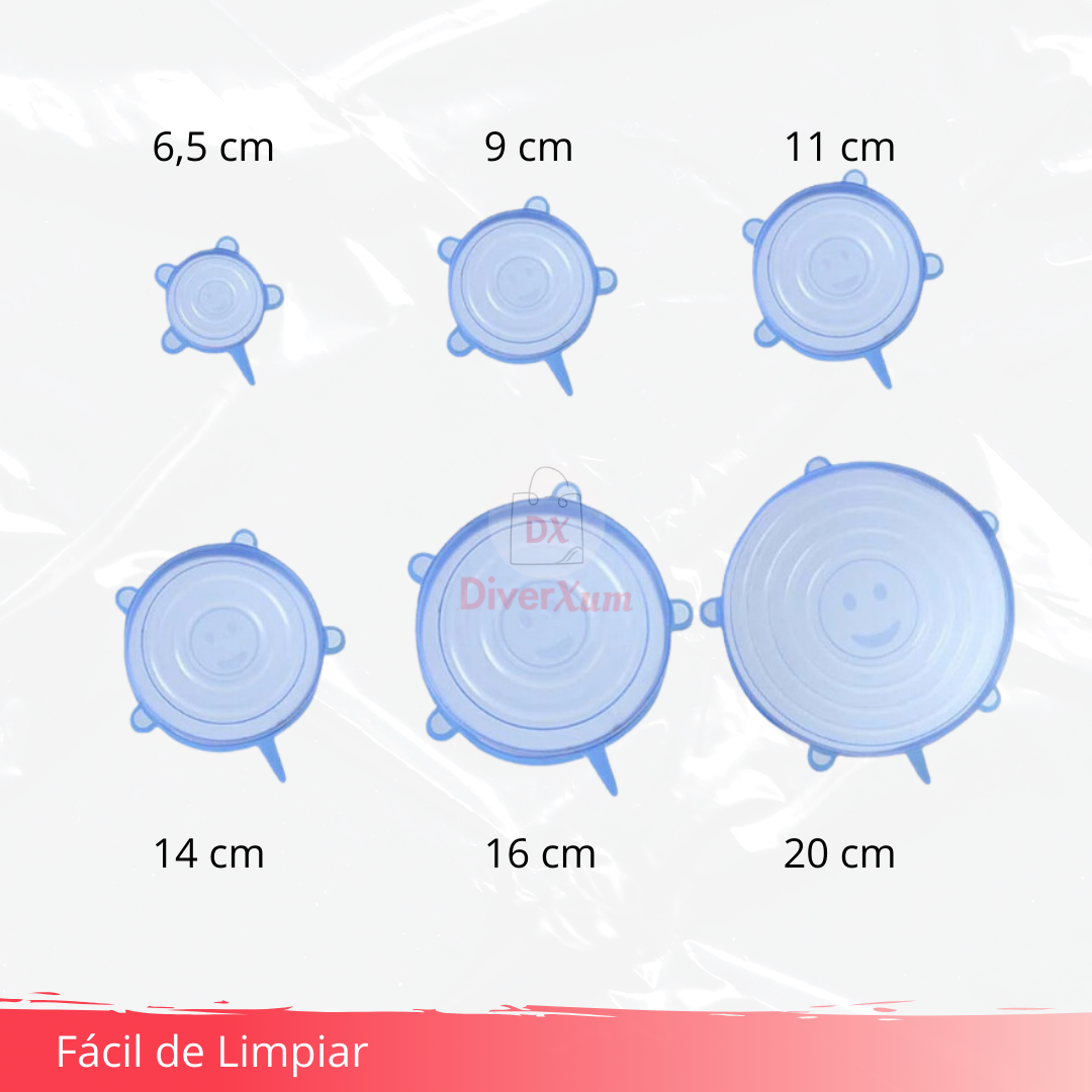 FlexFit™ Set de 6 Tapas Ajustables de Silicona