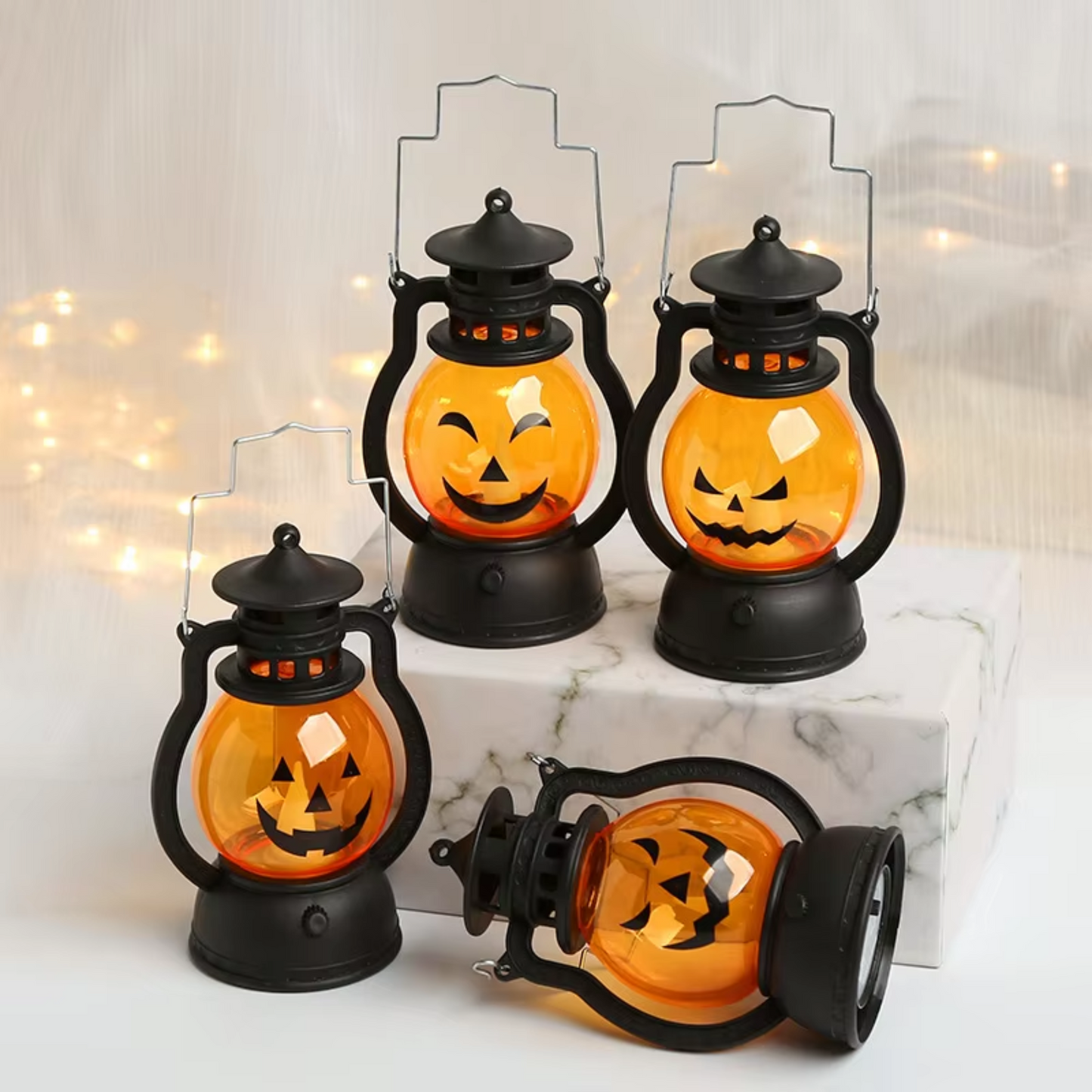 Pack 3 Lámparas De Calabaza - Halloween